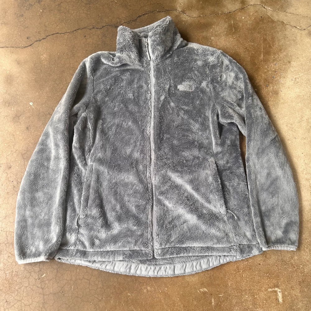 The North Face Osito Fleece Jacket Womens Large Grey Excellent Full Zip Soft
